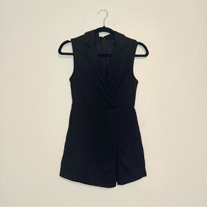 Black Collared Sleeveless Romper